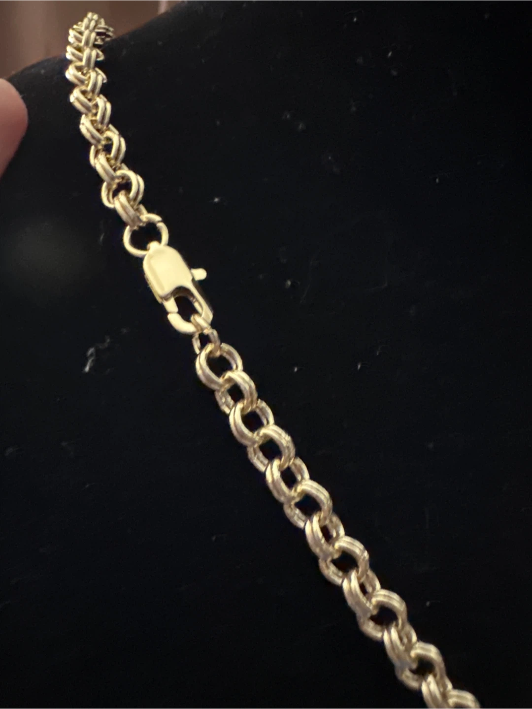14k Gold laminated cross necklace with pave stones - photo 2