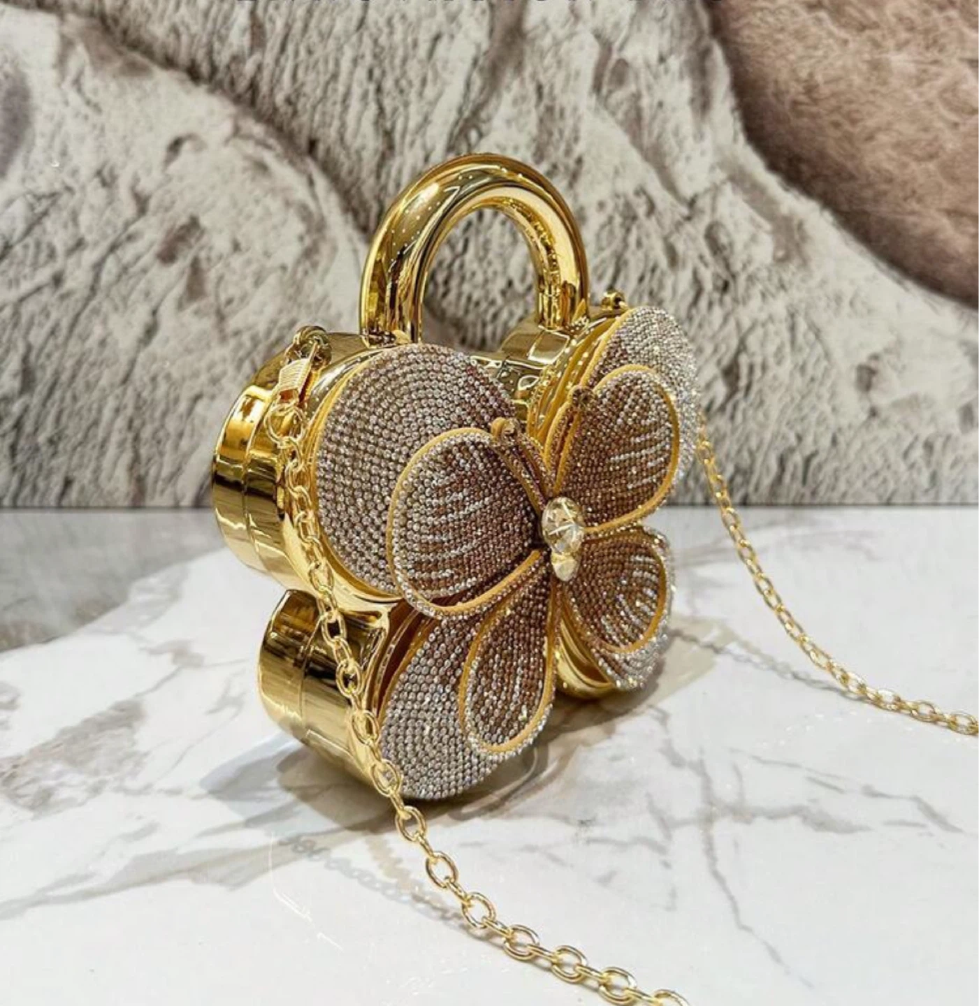 Gold Butterfly Clutch Handbag - photo 2