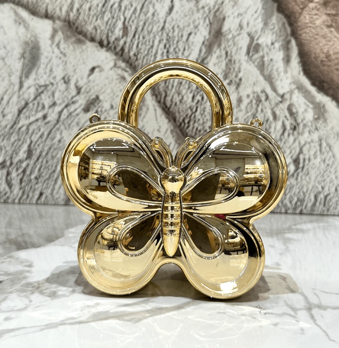 Gold Butterfly Clutch Handbag - photo 3