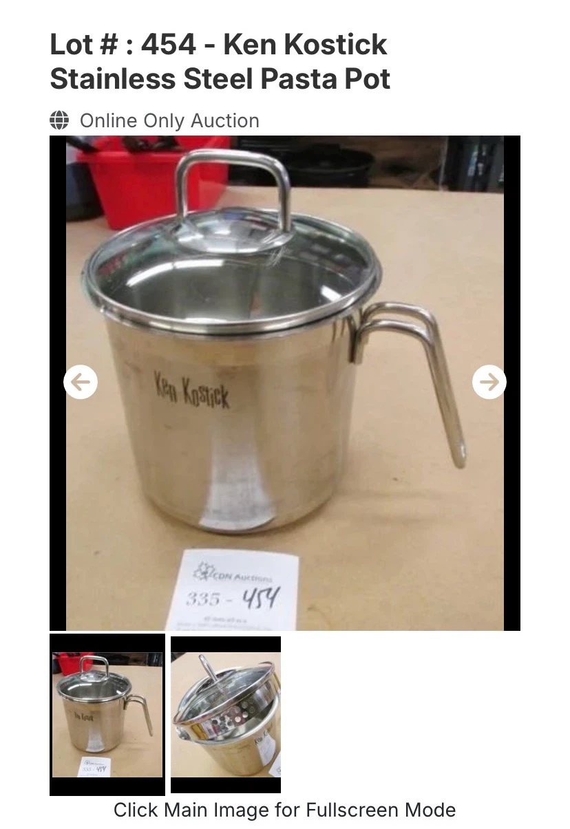 Ken Kostick Stainless Steel Pasta Pot with Lid - photo 4