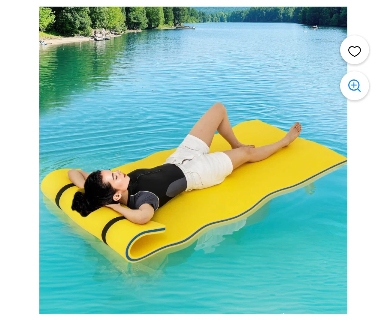 Yellow and Blue Floating Mat - 7.3' x 3'