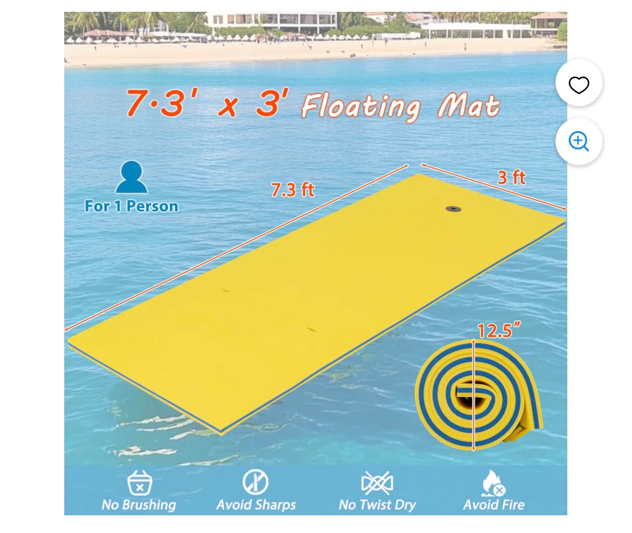 Yellow and Blue Floating Mat - 7.3' x 3' - photo 2