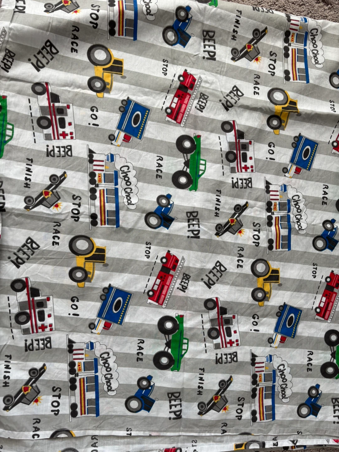 Children's Vehicle Print BedSheet