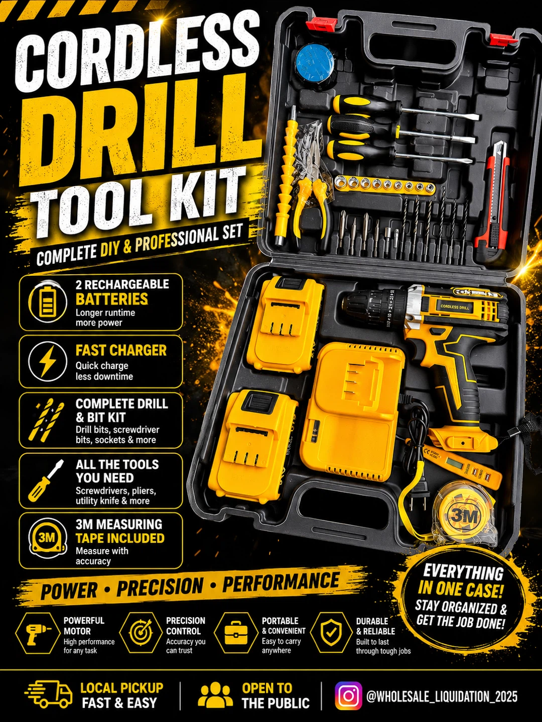 Cordless Drill Tool Kit