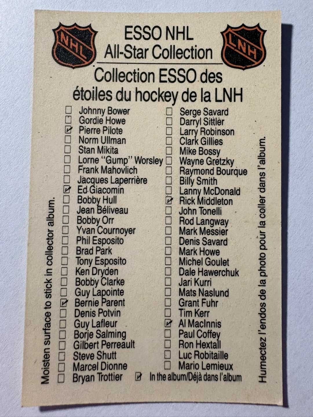ESSO NHL All-Star Collection Paul Coffey Hockey Card - photo 2