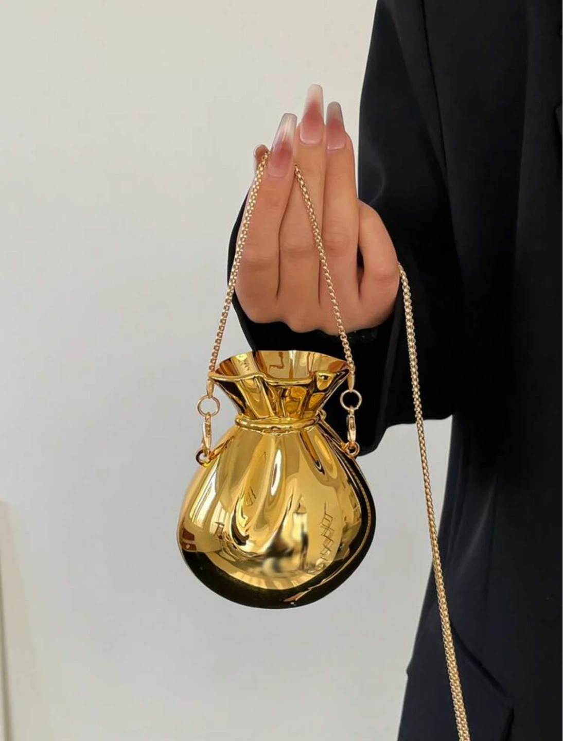 Gold Drawstring Coin Purse Clutch - photo 3