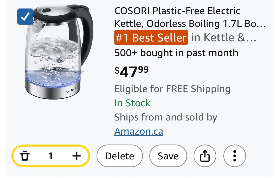 [LAST CHANCE - July 9 / 10] COSORI 1.7L Glass Electric Kettle