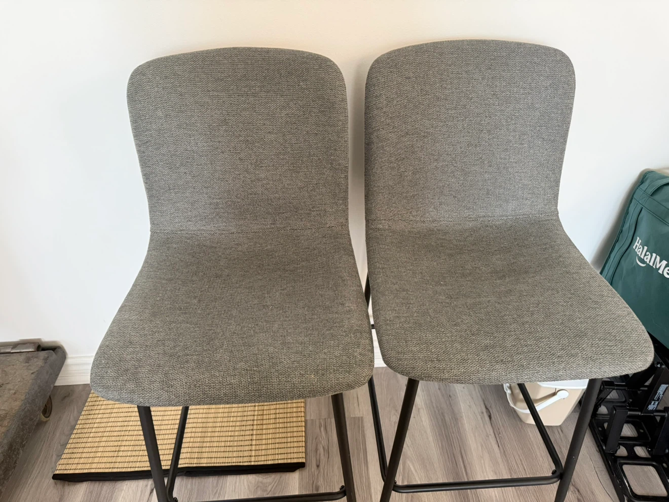 Structuretube Grey Fabric Bar Stools - Set of 2 - photo 4