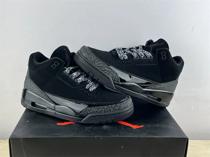 Jordan 3 Men's Black Suede Sneakers