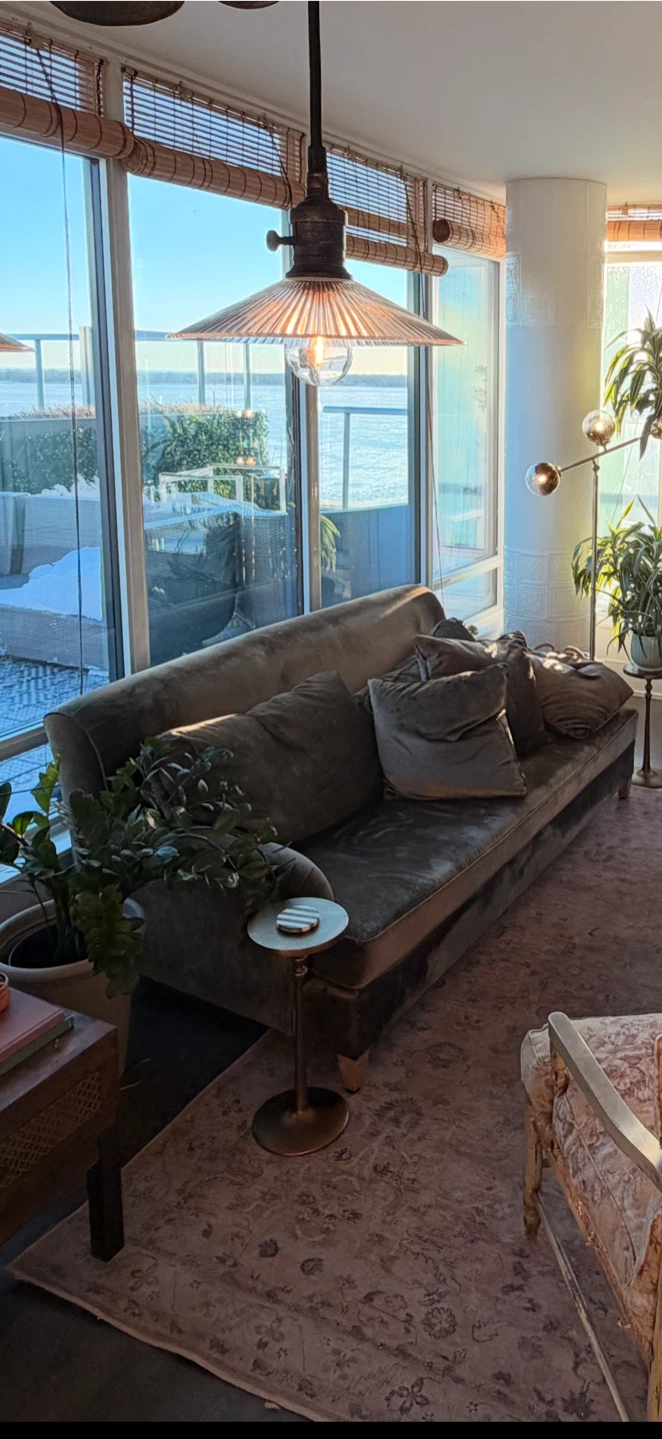 Restoration Hardware Belgian Track Arm Velvet Sofa – Olive - photo 2