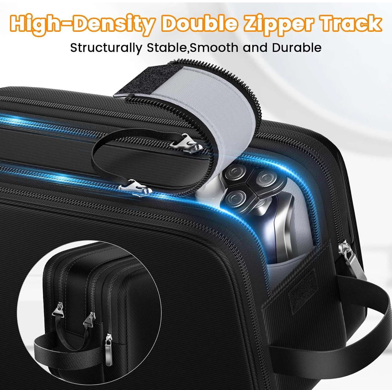 Black Waterproof Toiletry Bag with Multiple Compartments - photo 2
