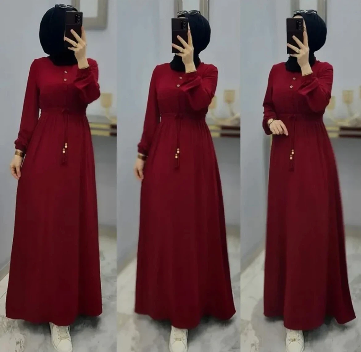 Maxi Dress with Drawstring Waist