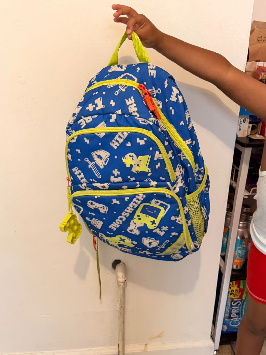 Blue "High Score" Gaming Backpack and Lunch Bag Set