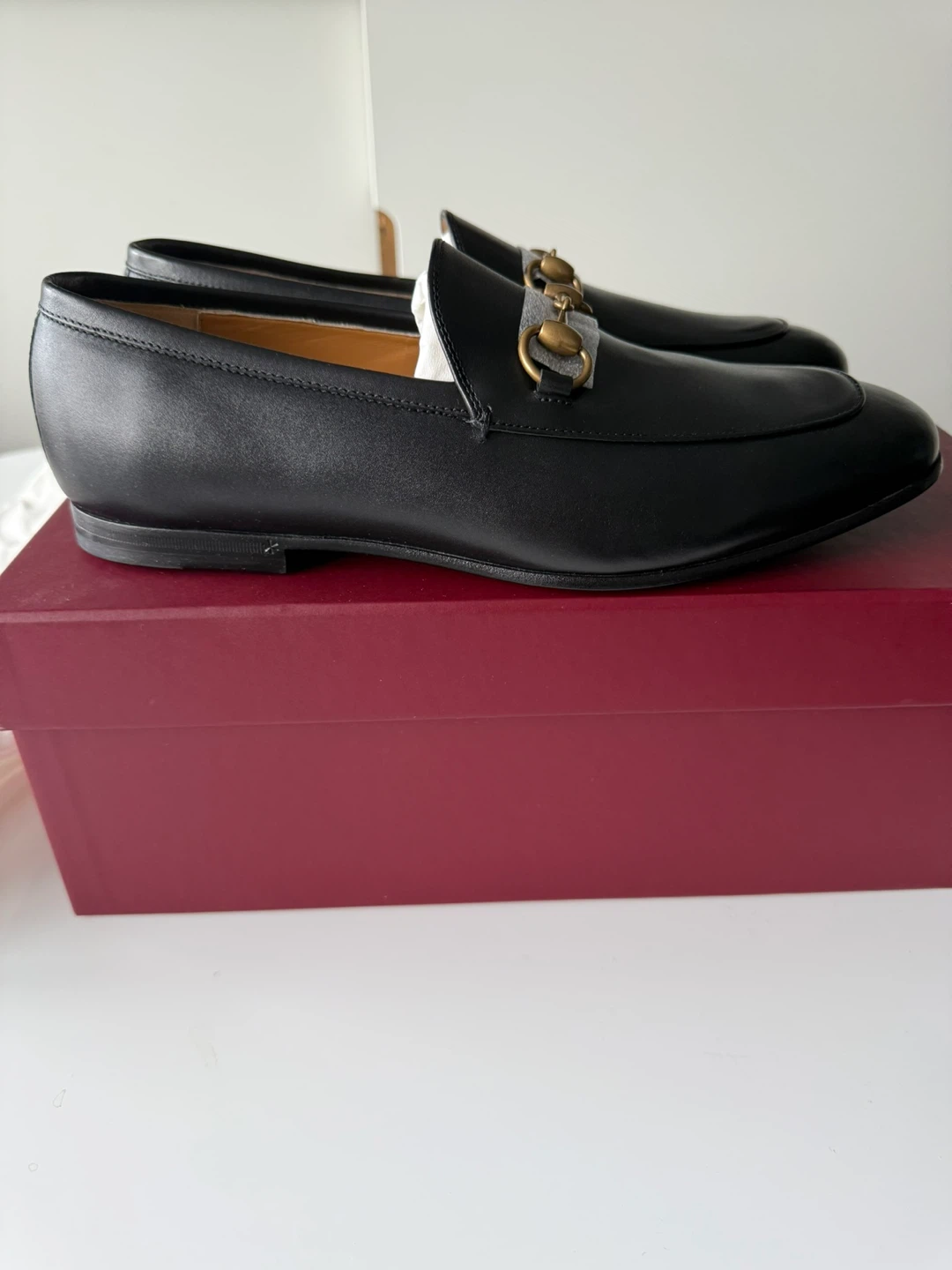 Gucci Black Leather Horsebit Loafers Size 8 - photo 2