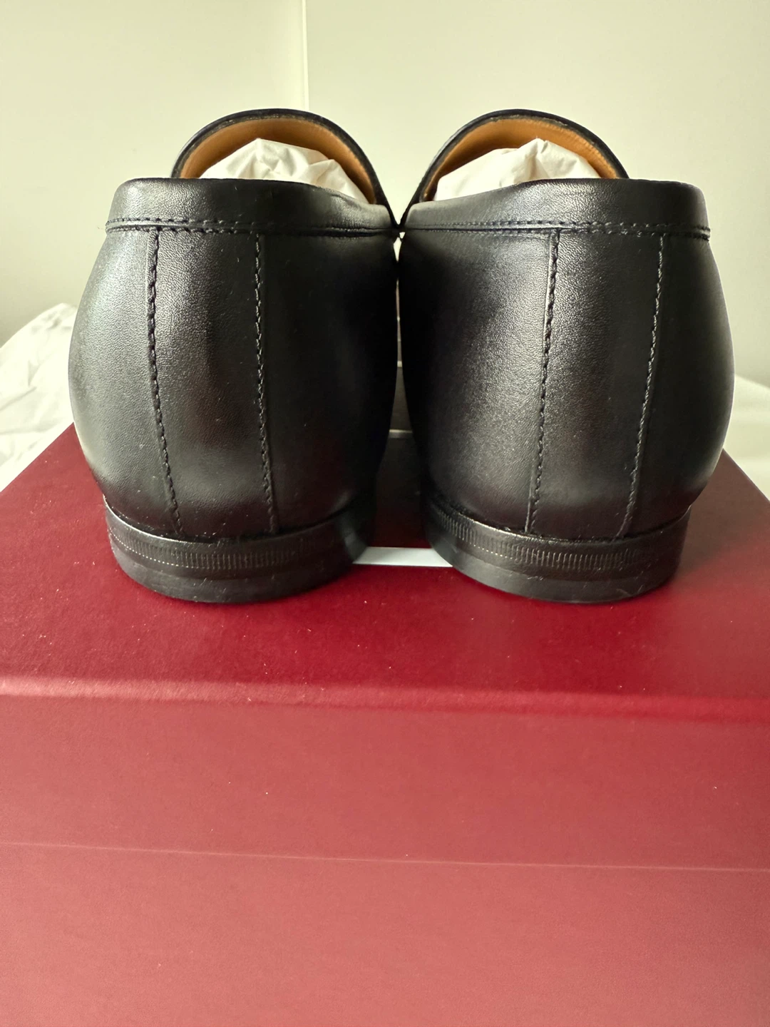 Gucci Black Leather Horsebit Loafers Size 8 - photo 4