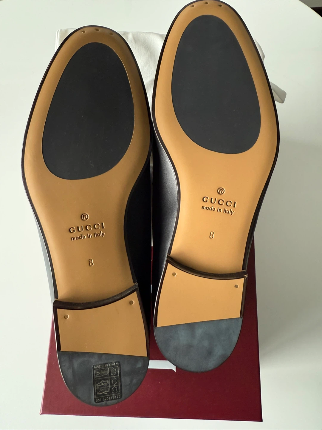 Gucci Black Leather Horsebit Loafers Size 8 - photo 5