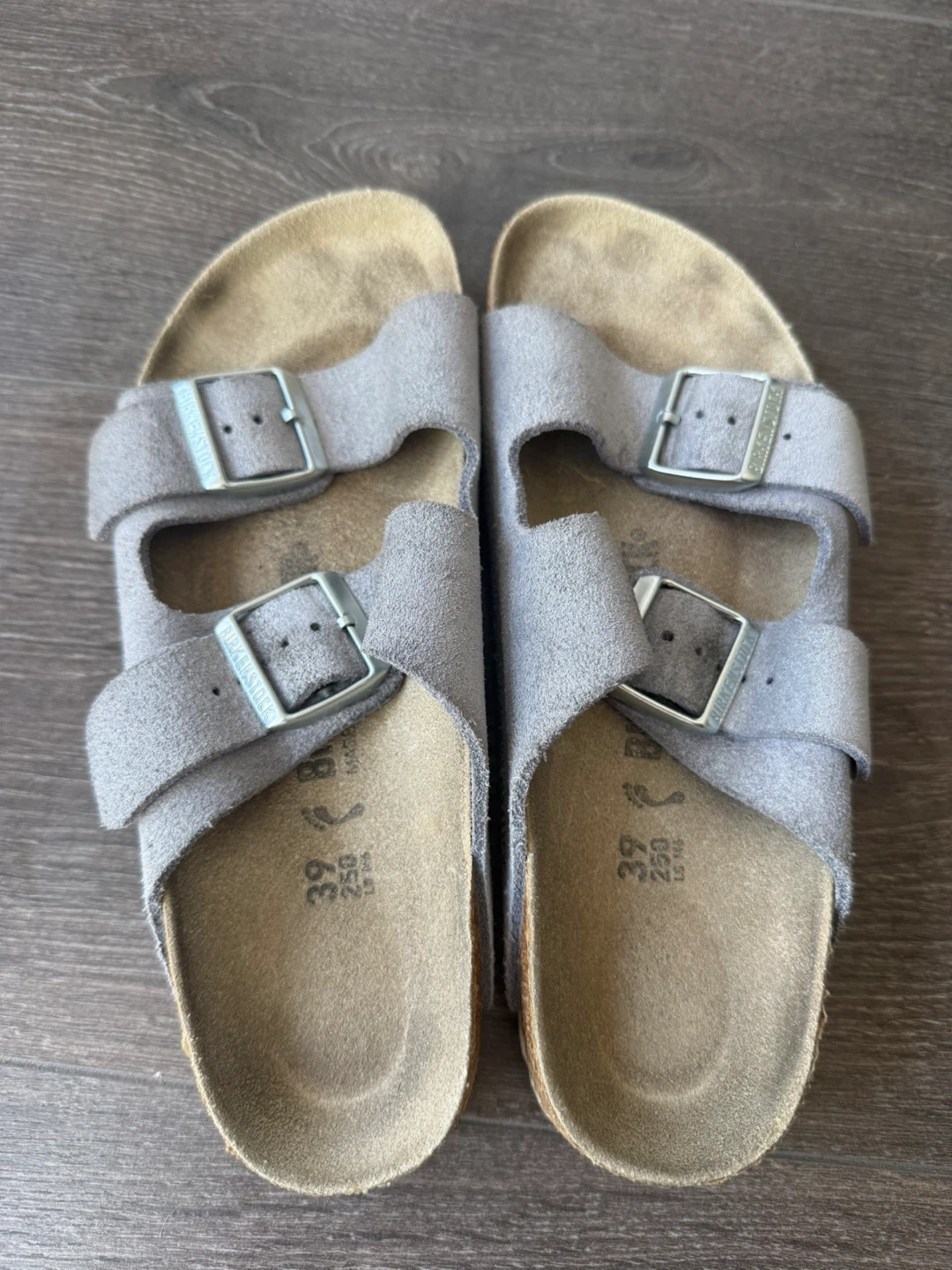 Birkenstock Arizona Sandals Grey Suede Size 39 - photo 2