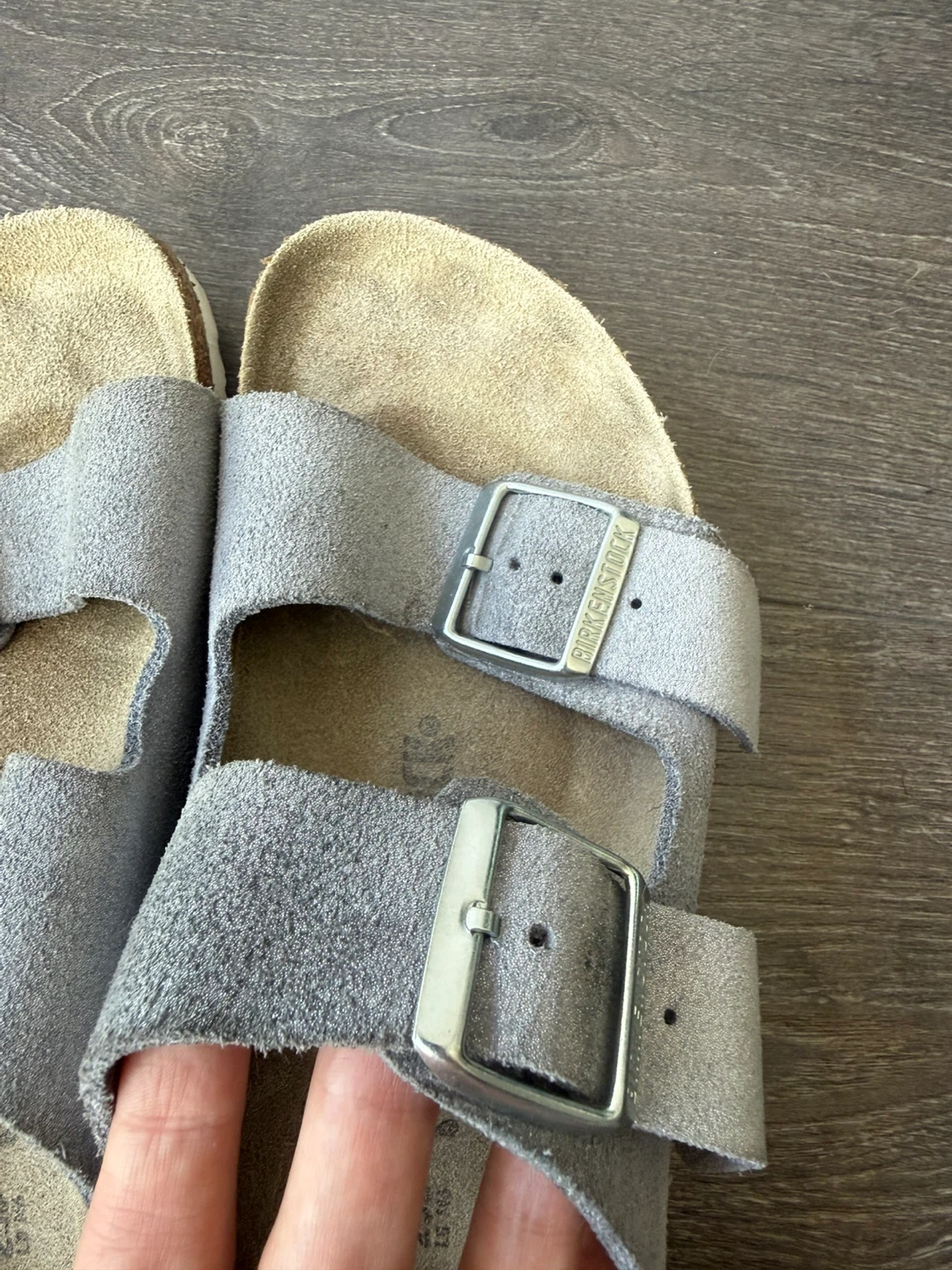 Birkenstock Arizona Sandals Grey Suede Size 39 - photo 3