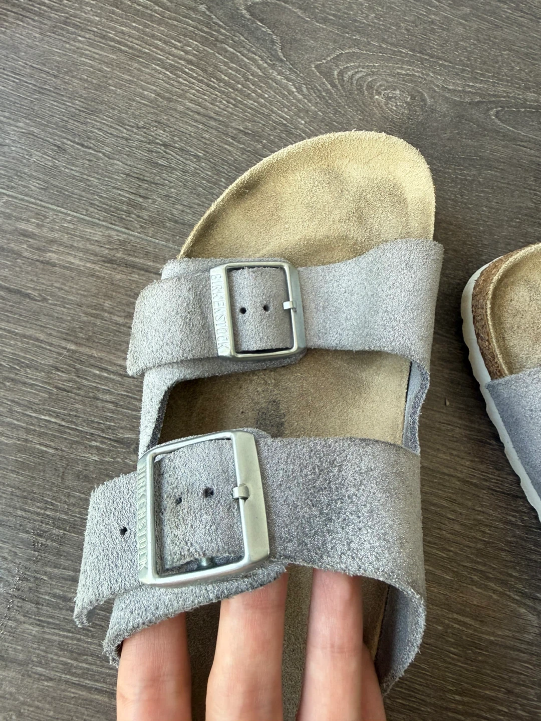 Birkenstock Arizona Sandals Grey Suede Size 39 - photo 4