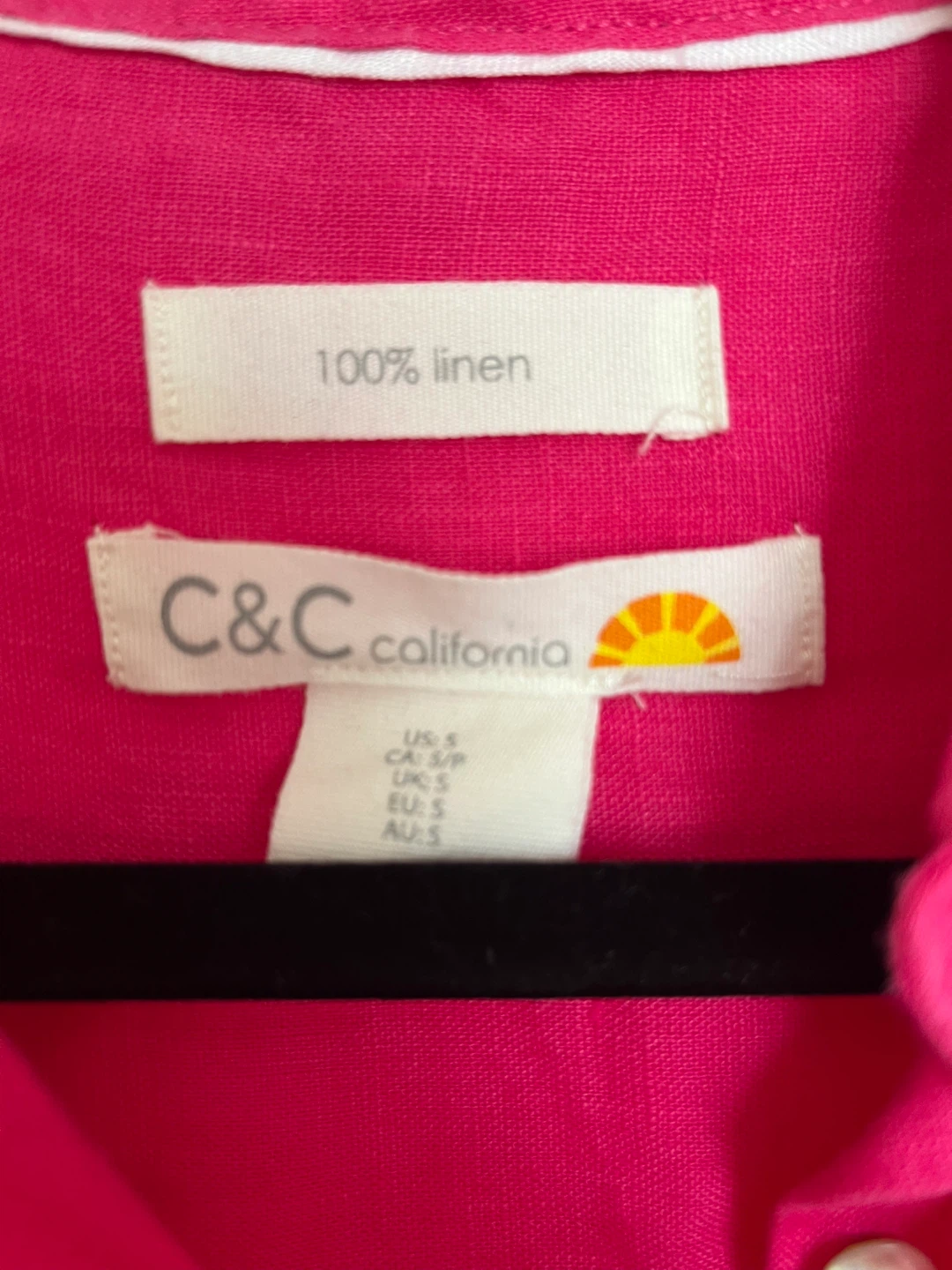 C&C California Pink Linen Shirt Dress - photo 3