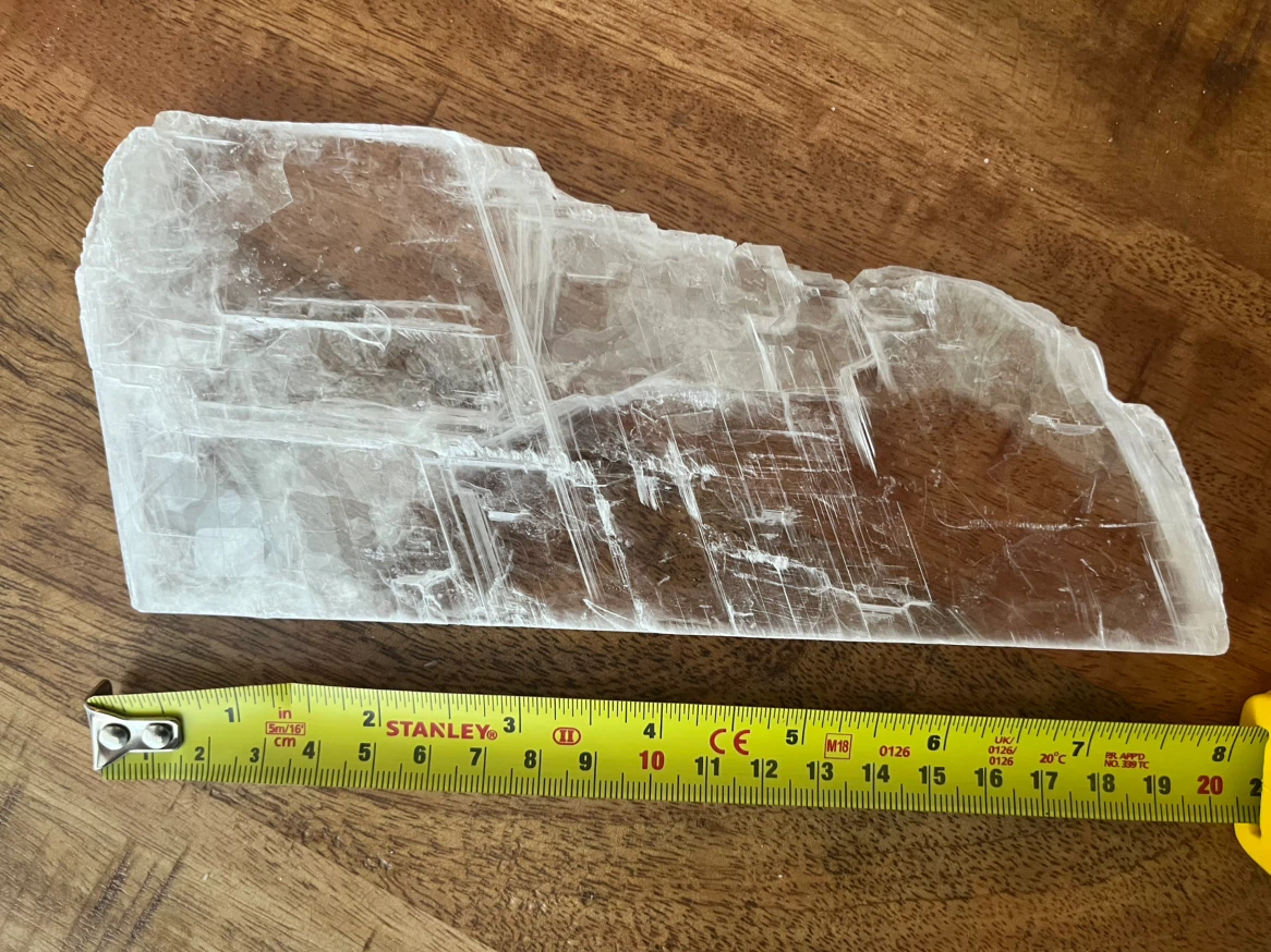 Clear Selenite Crystal Slab - photo 2