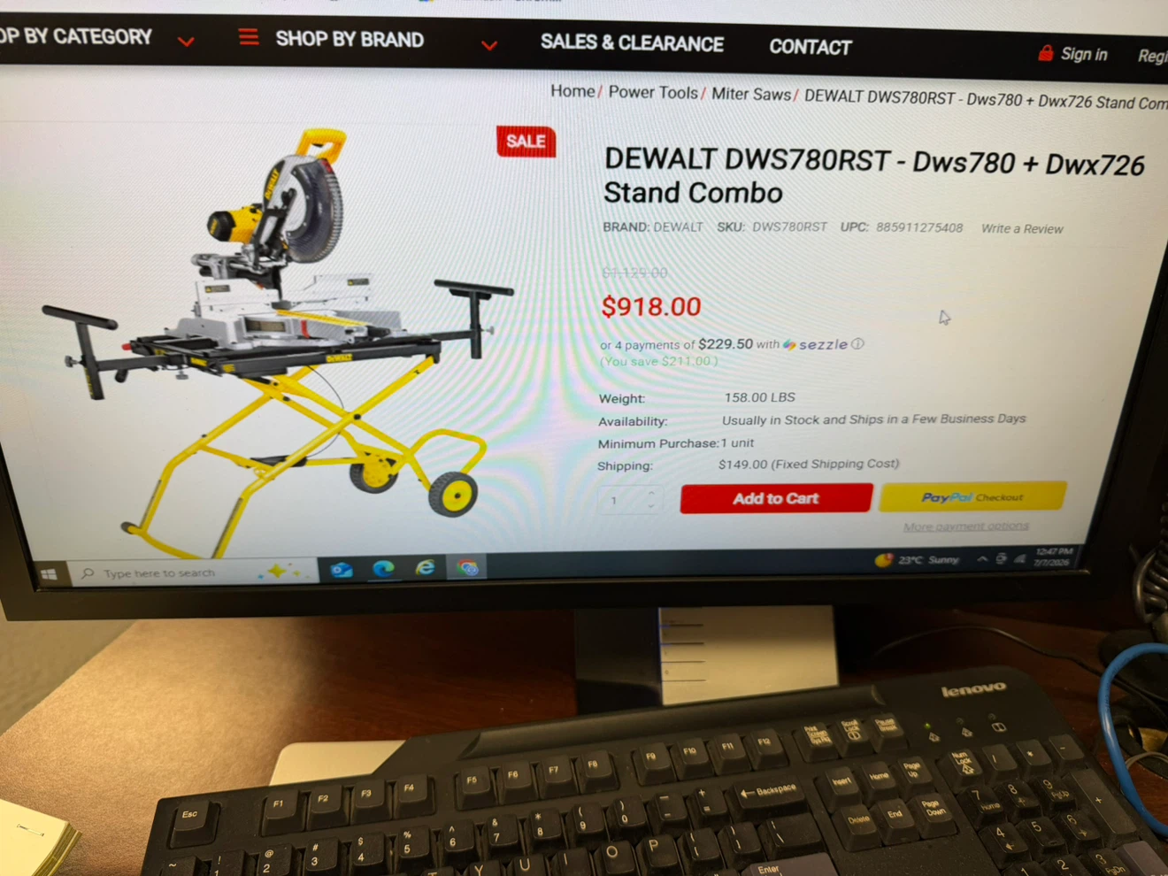 DEWALT DWS780 Compound Miter Saw