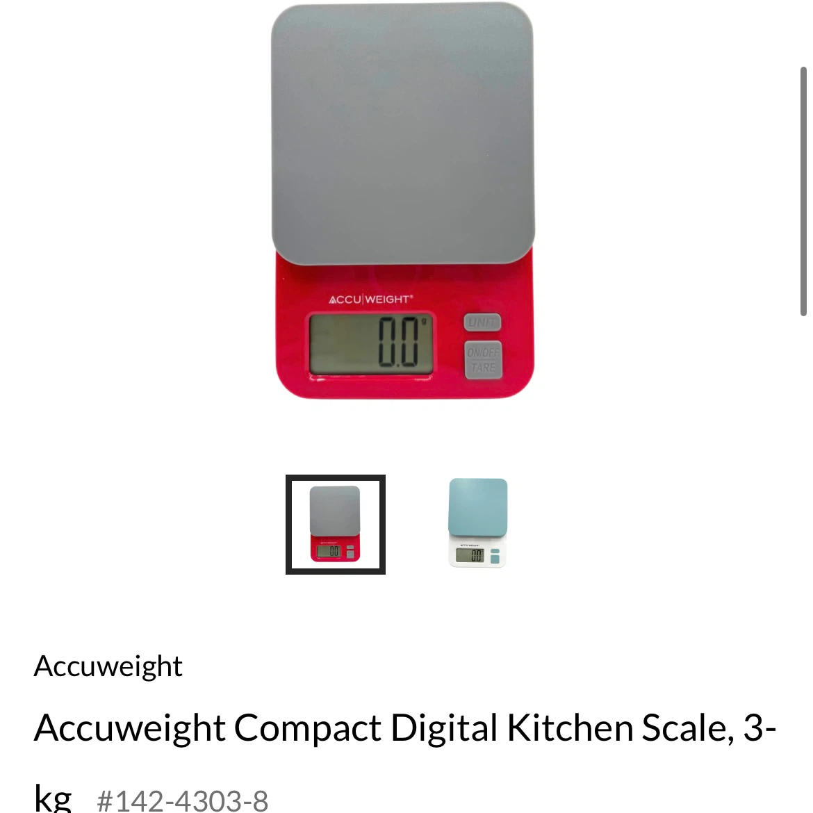 Accuweight Compact Digital Kitchen Scale Red - photo 2