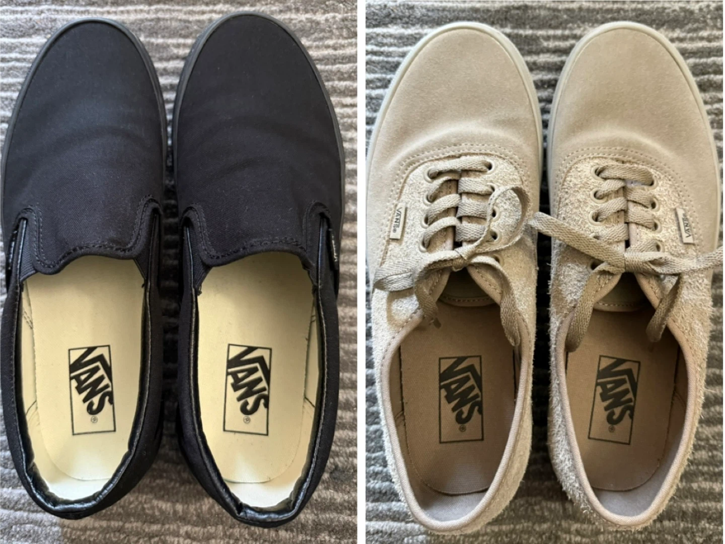 2 pairs of Vans Off The Wall Slip-On Shoes size 9M or 10.5W