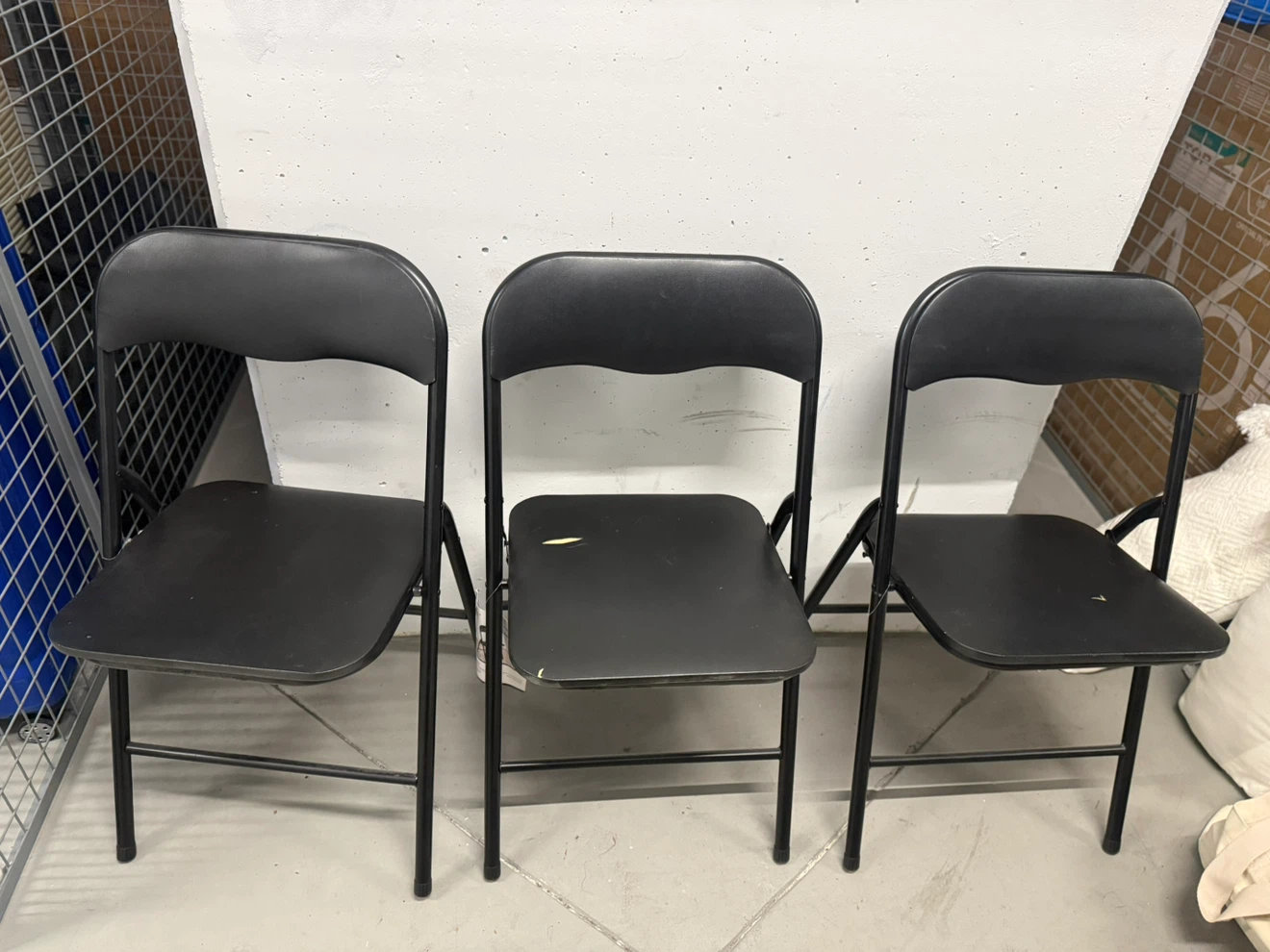 3 Black Folding Chairs - 40$ for all 3