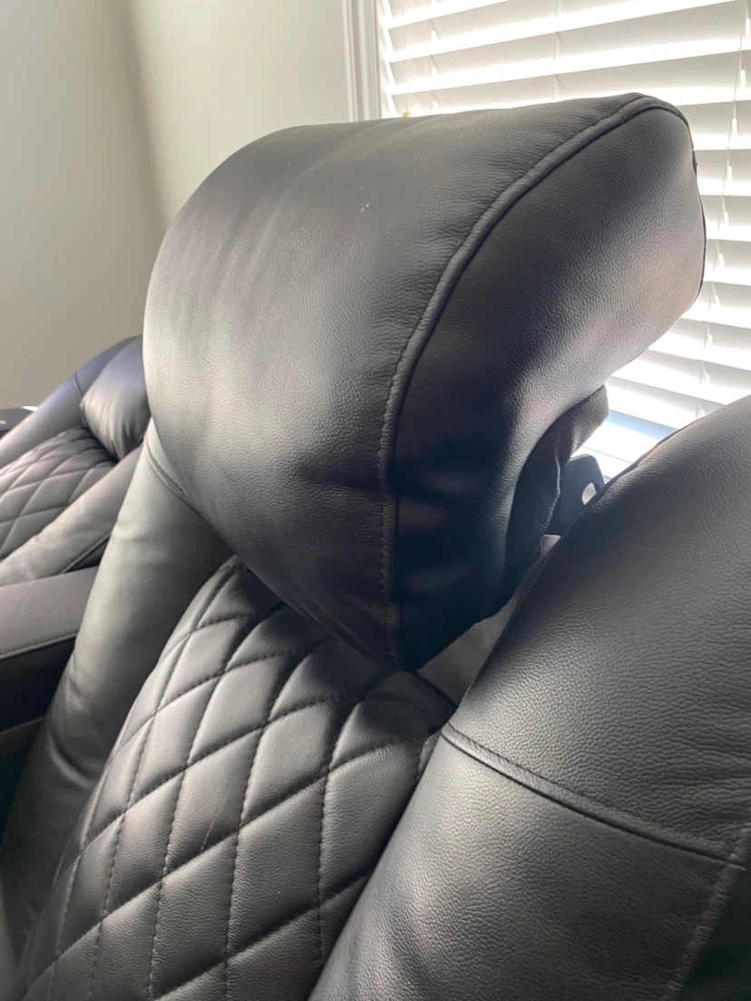 Black Leather Recliner Couch with Mini Tables - photo 5