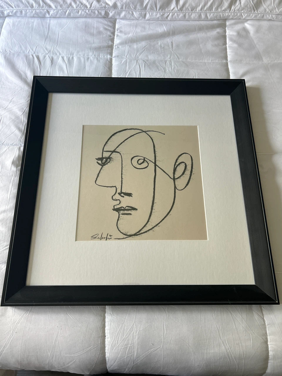 Framed Line Art Face Print