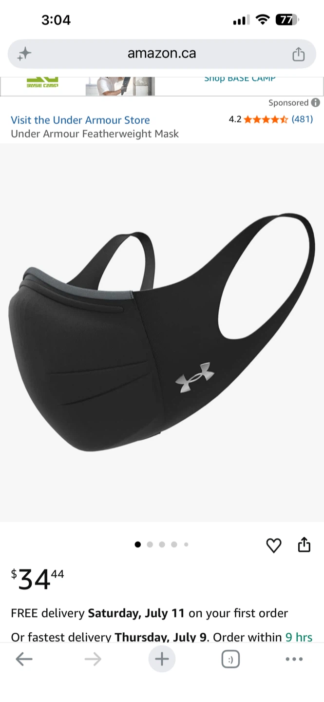 UnderArmour Sportsmask Featherweight Face Masks