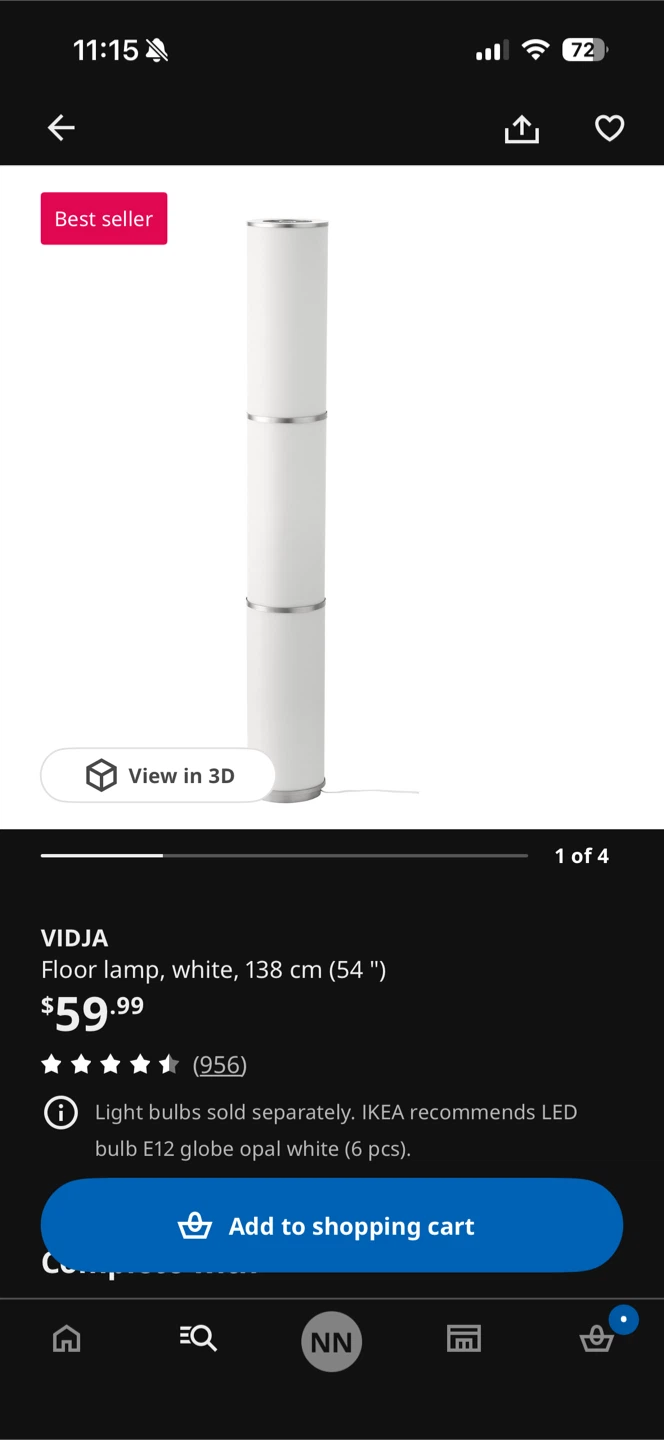IKEA VIDJA Floor Lamp White 138 cm - photo 5