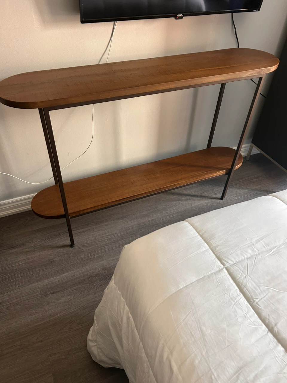 Wooden Console Table with Metal Frame