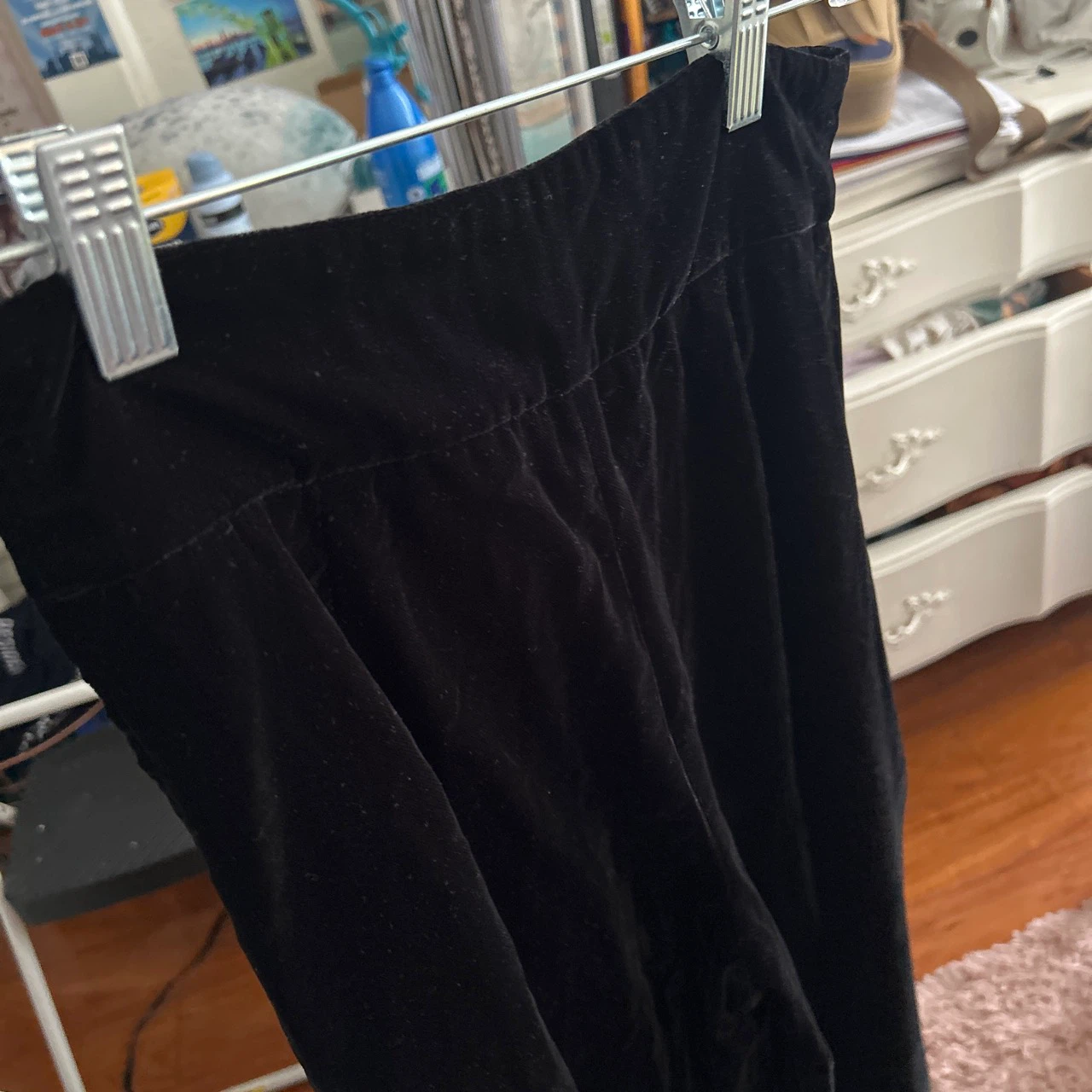 Zara Woman Black Velvet Wide Leg Pants - photo 2