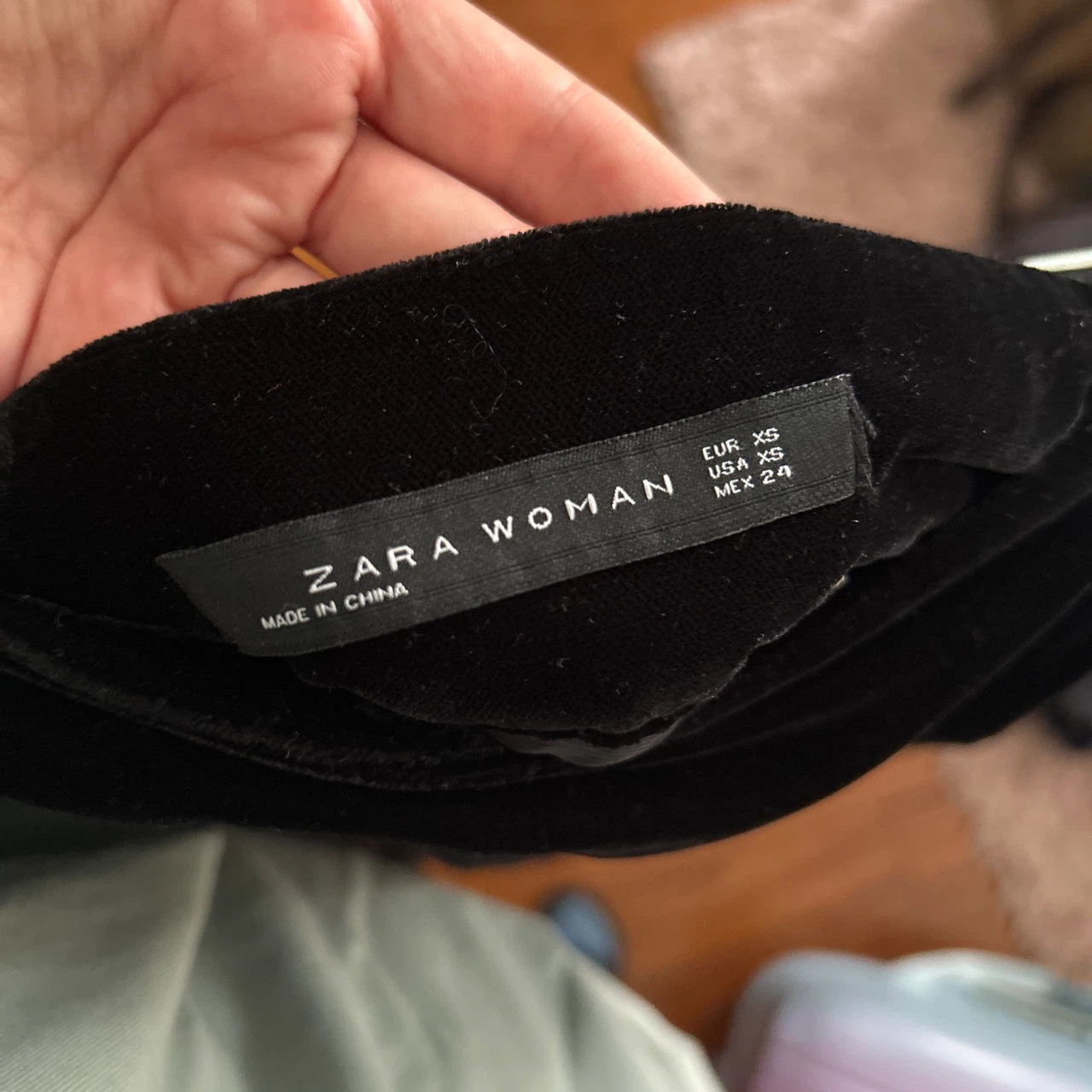 Zara Woman Black Velvet Wide Leg Pants - photo 3