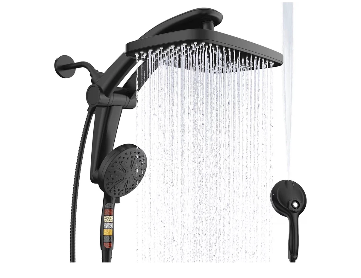 Black Shower Head with Handheld Sprayer