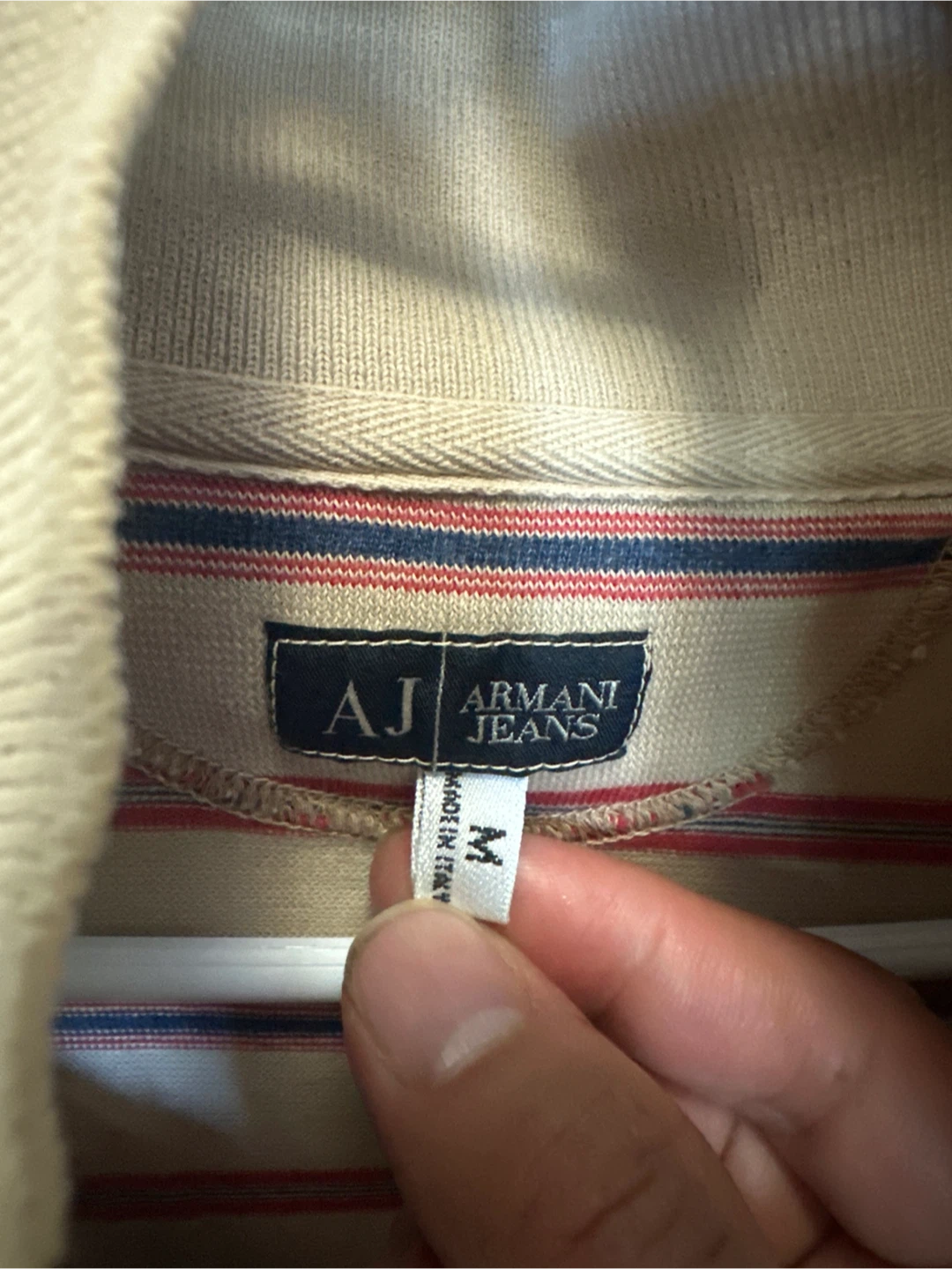 Armani Jeans Striped Polo Shirt - Size Medium - photo 3