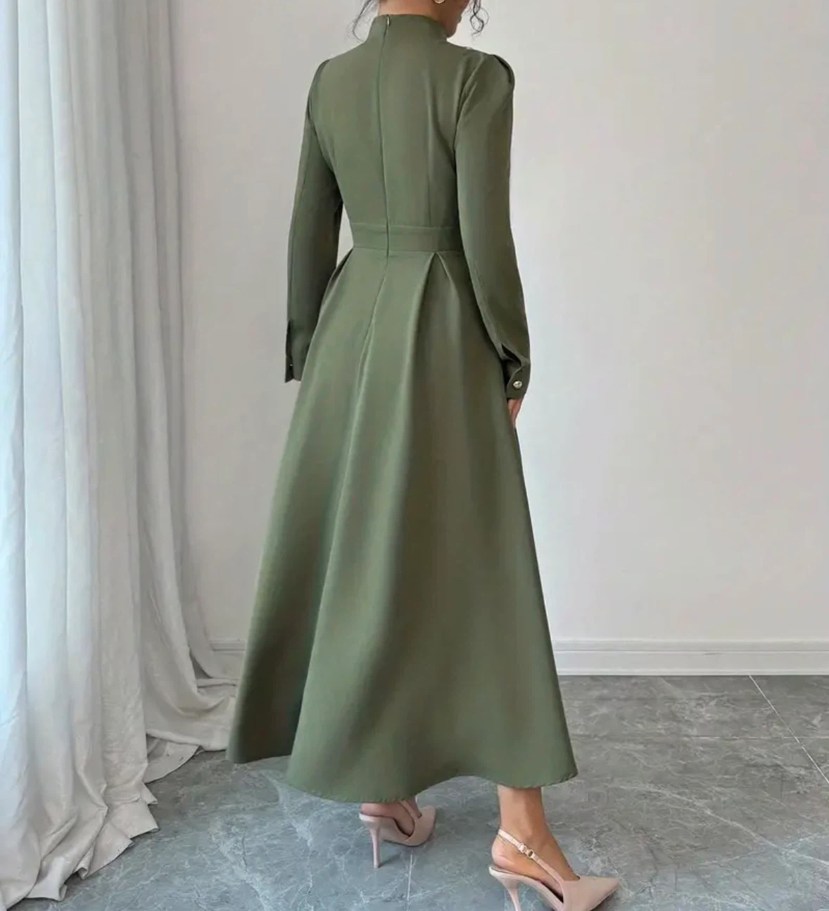 Olive Green Button-Up Maxi Dress - photo 2