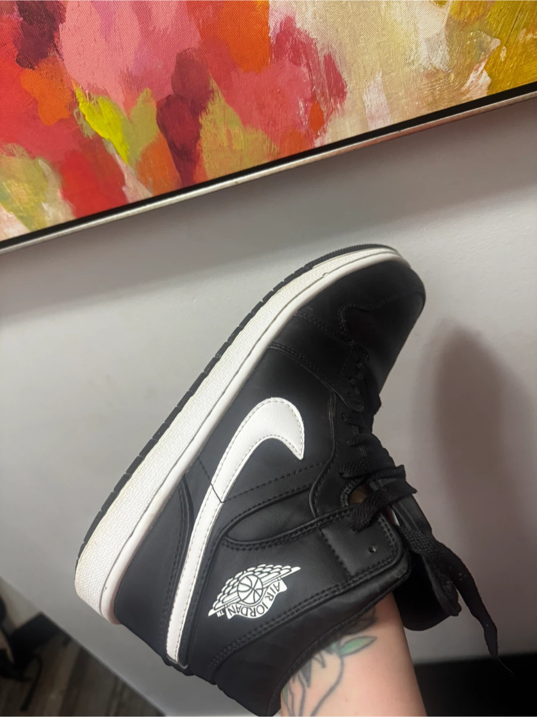 Air Jordan 1 Mid SE Black White Men's Shoes - photo 2