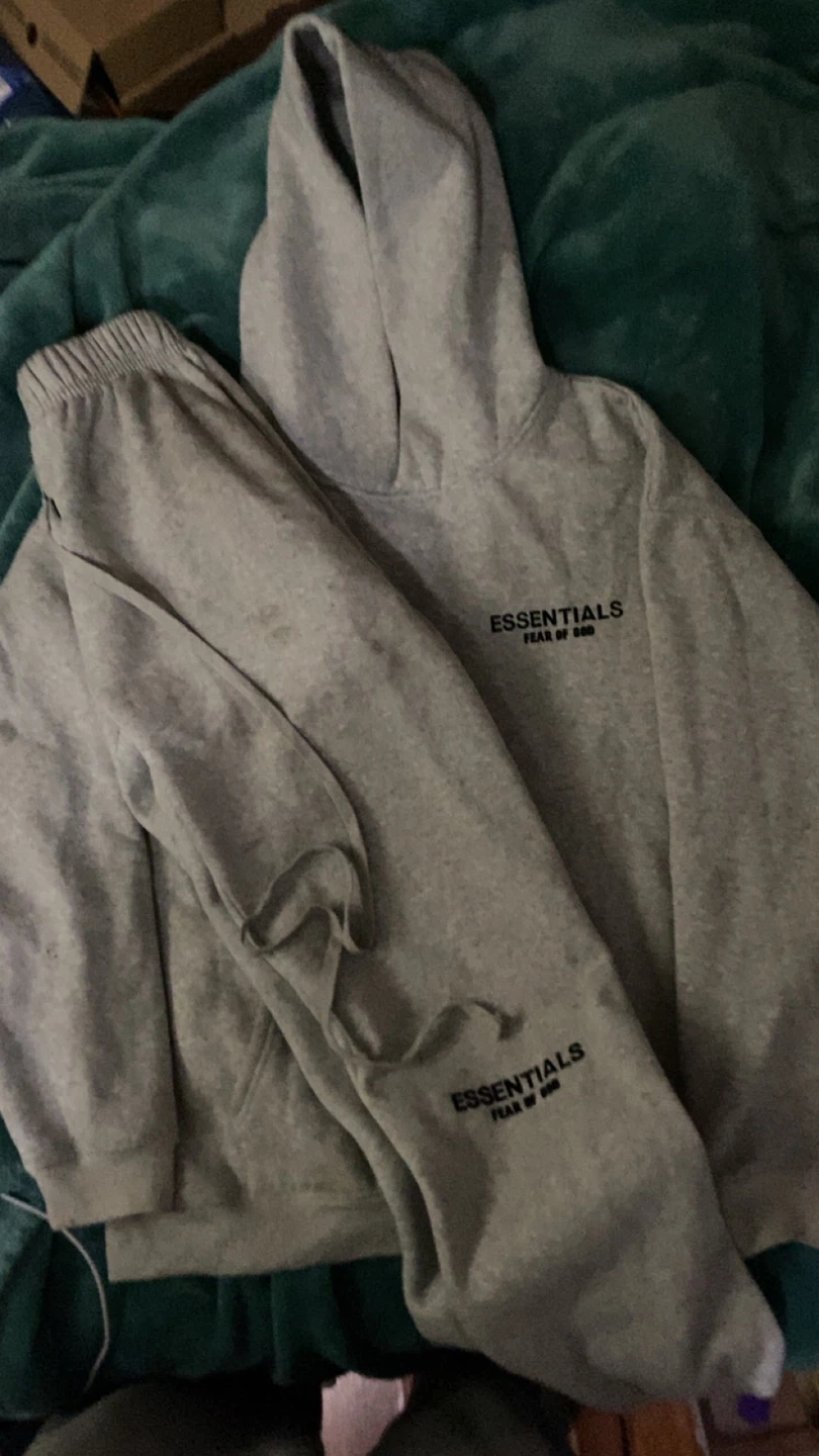Grey Essentials Fear of God Hoodie and Sweatpants Set
