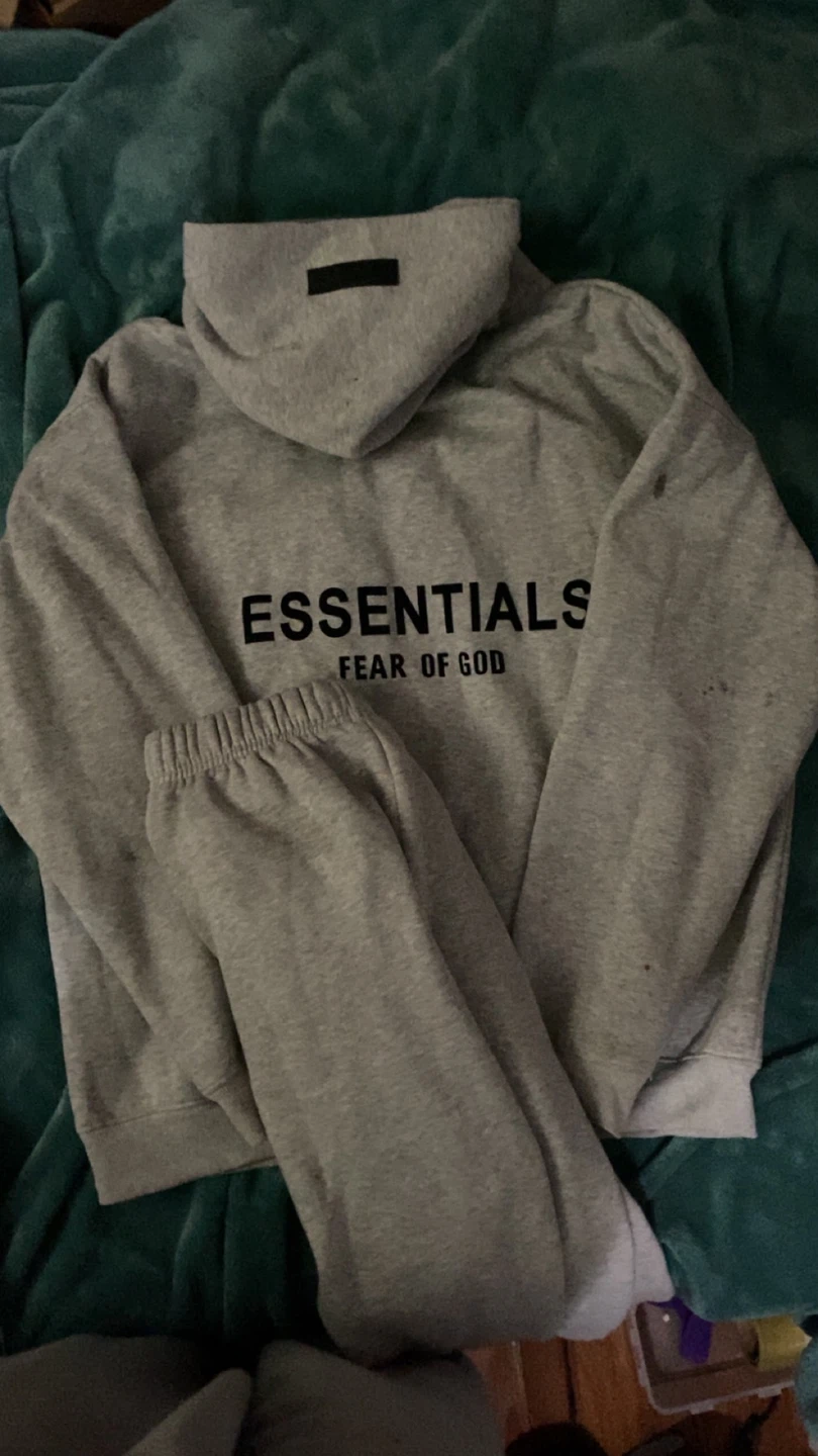 Grey Essentials Fear of God Hoodie and Sweatpants Set - photo 2