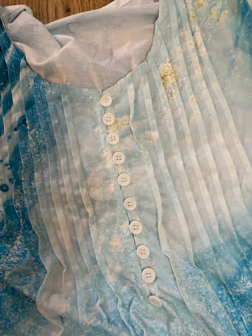 Blue Swirl Print Blouse