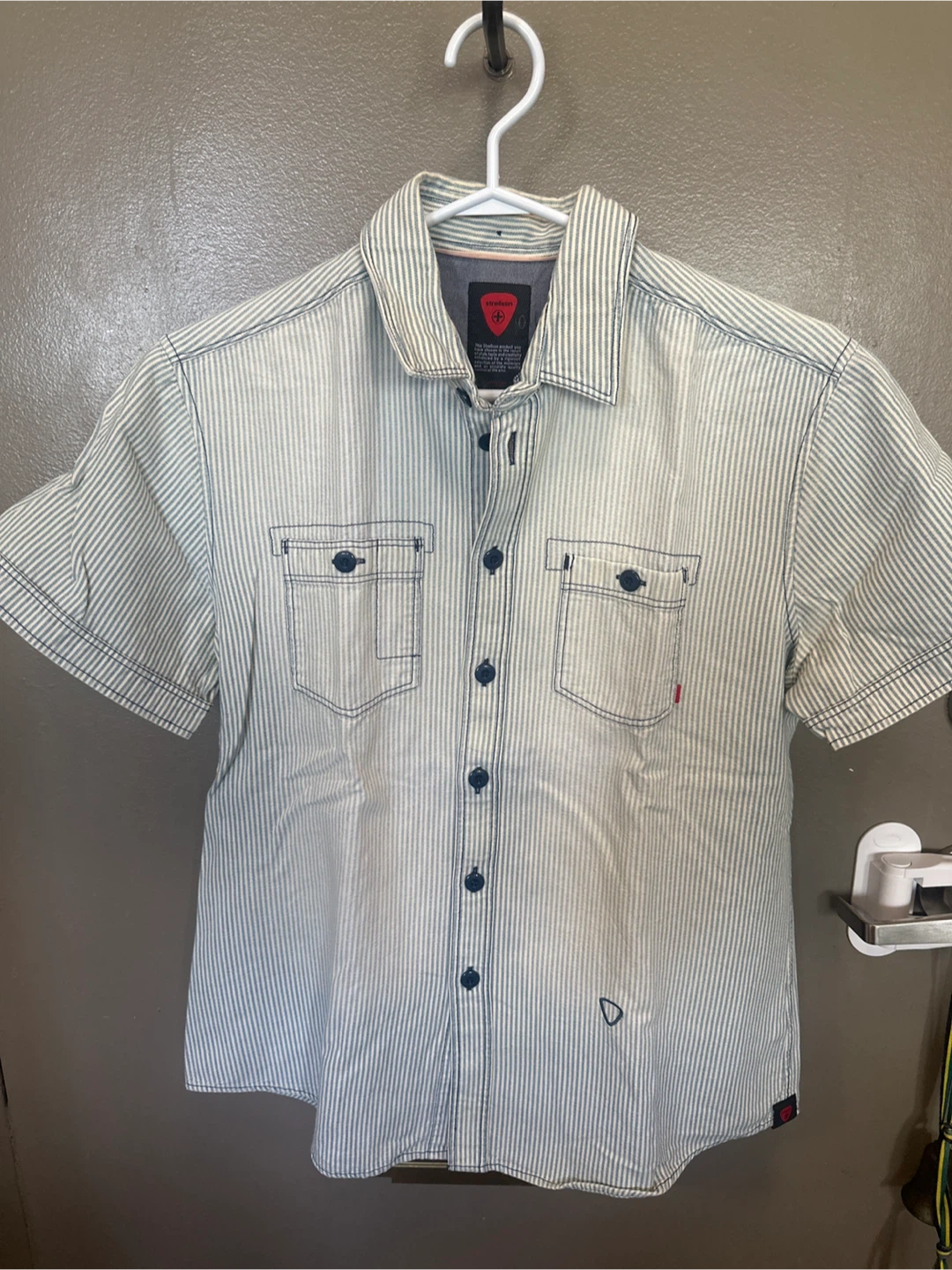 Strellson Striped Short Sleeve Button-Up Shirt