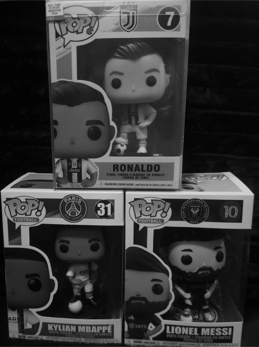 Funko Pop! Football Figures - Ronaldo, Mbappe, Messi