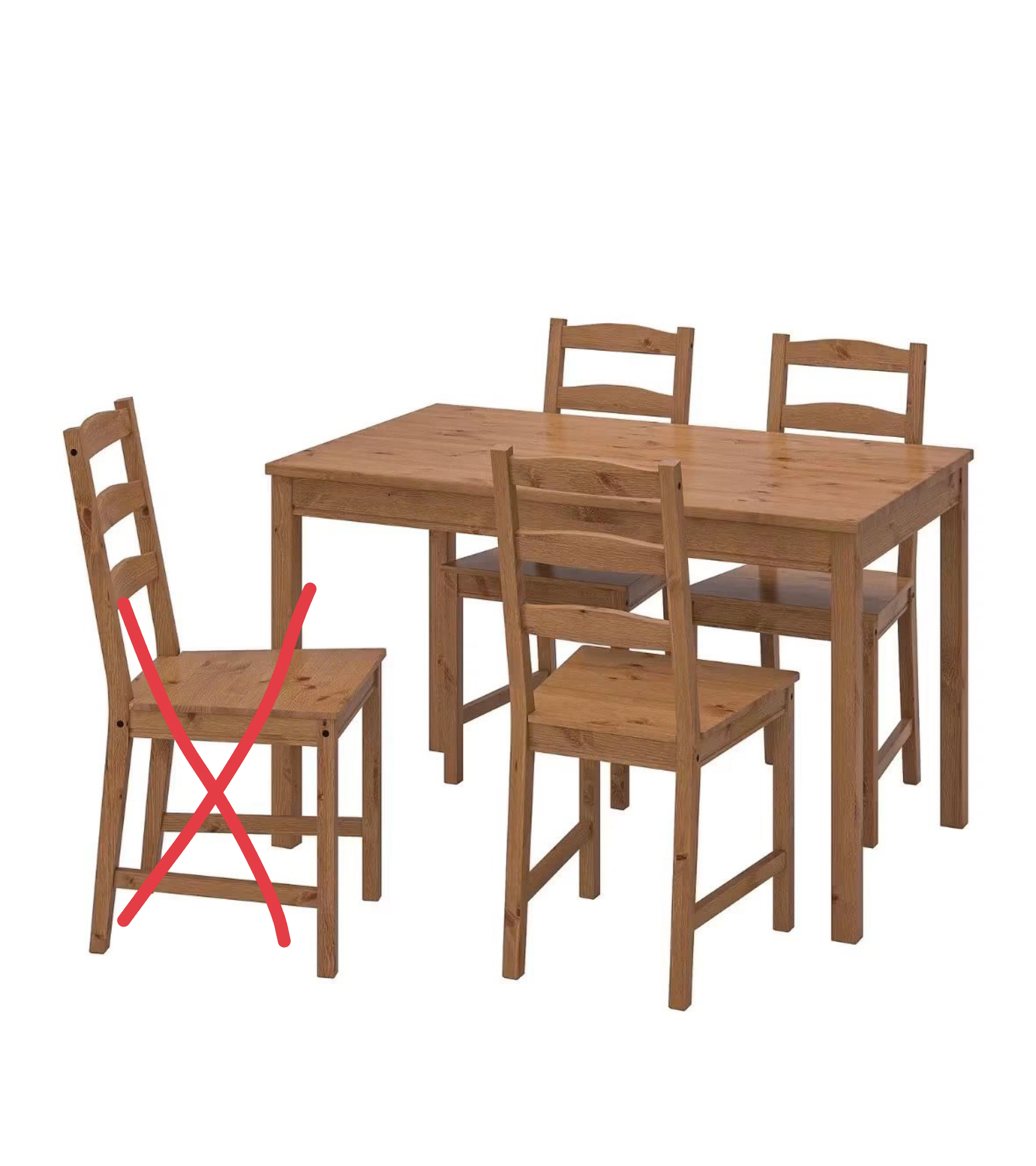 Wooden Dining Table and 3 Chairs Set