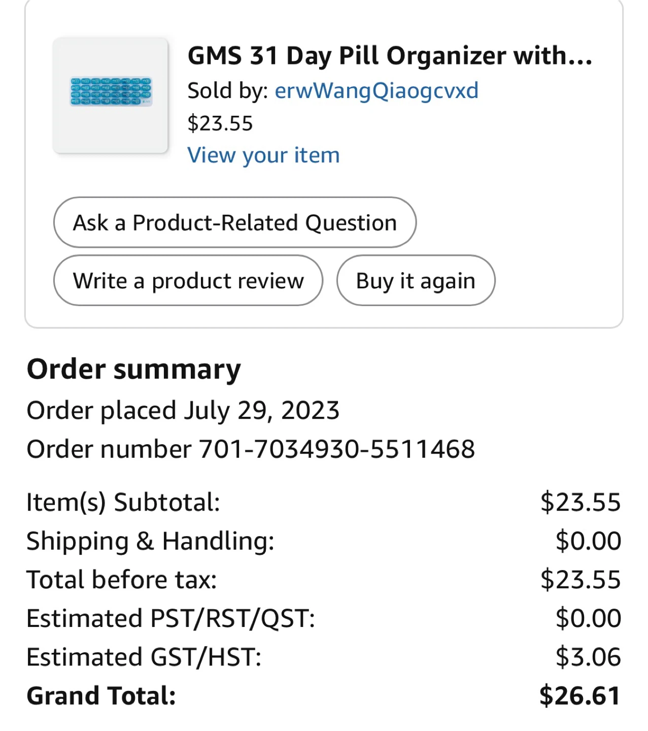 Month - GMS 31 Day Pill Organizer - photo 4