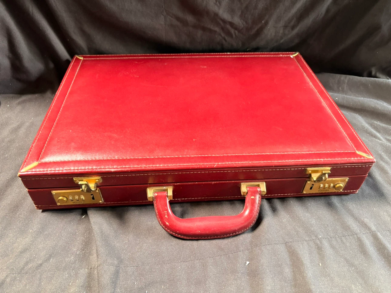 Vintage Ventura Red Leather Briefcase