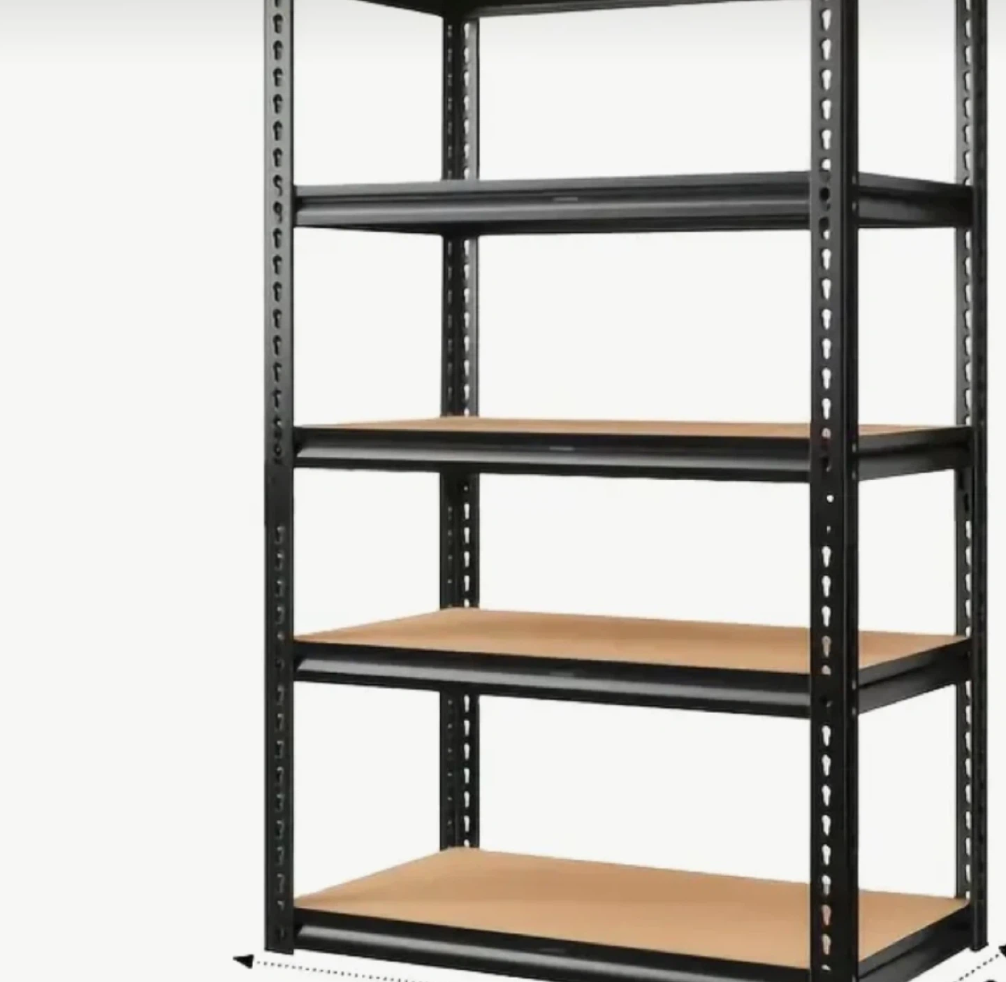 Black 5-Shelf Metal Storage Rack - photo 2