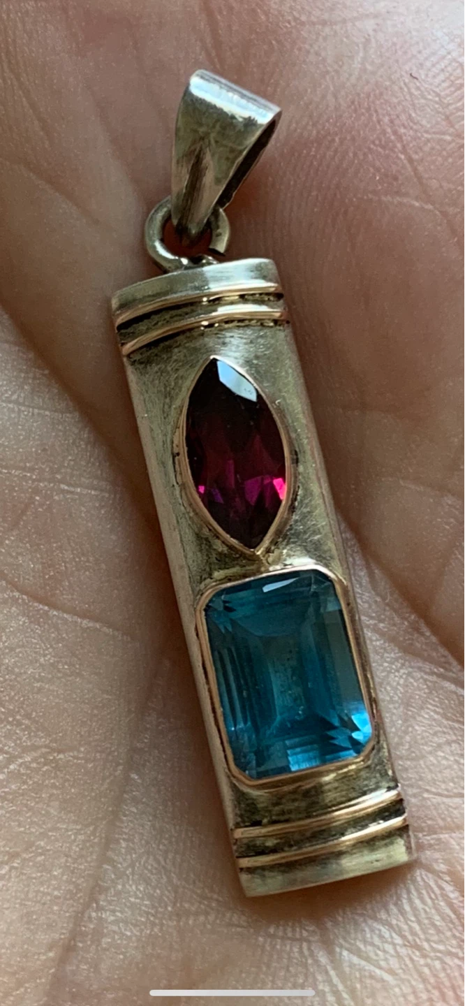 Sterling Silver Pendant with Gemstones